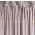 DIVA LINE Zasłona z welwetu zdobiona pasem geometrycznego wzoru z drobnych jasnozłotych dżetów - 140 x 270 cm - różowy 4