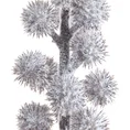 Zimowa gałązka z puszystymi kulkami i efektem szronu - 75 cm - niebieski 2