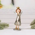 Figurka świąteczny ANIOŁEK w złotej koronie - 5 x 5 x 10 cm - srebrny 1