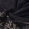 LIMITED COLLECTION ręcznik VICTORIA 70x140 cm z welwetową bordiurą z motywem gałązek SIŁA ZŁOTA - 70 x 140 cm - czarny 5