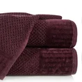 ELLA LINE Ręcznik MIKE w kolorze bordowym, bawełniany tkany w krateczkę z welurowym brzegiem - 50 x 90 cm - bordowy 1
