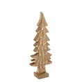 Figurka świąteczna drewniana choinka z wytłoczeniami - 15 x 5 x 41 cm - jasnobrązowy 3