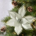 Świąteczny kwiat dekoracyjny z welwetu - 20 cm - srebrny 1
