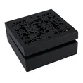 Dekoracyjna szkatułka na biżuterię FIORE - 20 x 20 x 8 - czarny 1