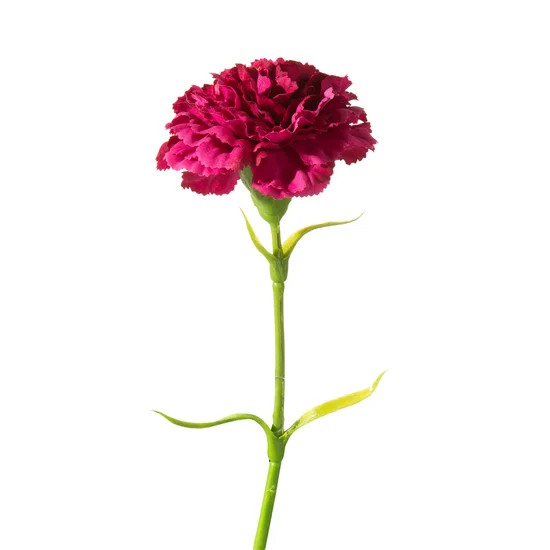 GOŹDZIK kwiat sztuczny dekoracyjny z płatkami z jedwabistej tkaniny - ∅ 8 x 40 cm - amarantowy