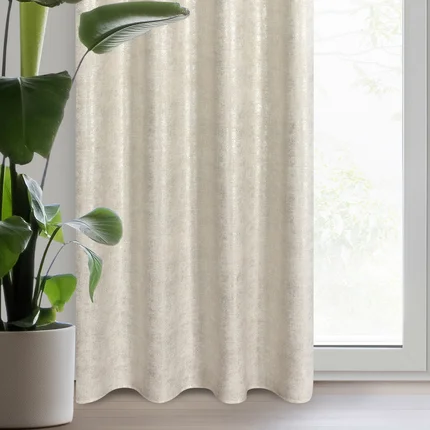 Zasłona naturalna o płóciennym splocie ze złotym połyskiem 140x250 cm przelotka BLANKA Zasłona naturalna o płóciennym splocie ze złotym połyskiem 140x250 cm przelotka BLANKA - 140 x 250 cm