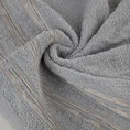 Ręcznik JONAS z bawełny z ozdobną żakardową bordiurą z marszczeniem - 50 x 90 cm - srebrny 5