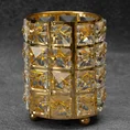 Świecznik TESA z metalu szkła i kryształków w stylu glamour, złoty - ∅ 9 x 12 cm - złoty 1