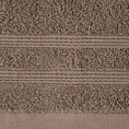 Ręcznik ALINE klasyczny z bordiurą w formie tkanych paseczków - 30 x 50 cm - brązowy 2