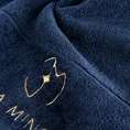 EVA MINGE Ręcznik GAJA z bawełny frotte z welwetową bordiurą i haftem z logo kolekcji - 50 x 90 cm - granatowy 5