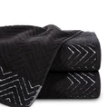 Ręcznik INDILA w kolorze czarnym, z żakardowym geometrycznym wzorem - 50 x 90 cm - czarny 1