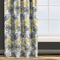 DESIGN 91 Zasłona ELINA z nadrukiem żółto-szarych liści na białym tle z lekkiej mikrofibry - 140 x 270 cm - biały 1