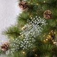 Zimowa gałązka dekoracyjna z drobnymi listeczkami obsypana srebrnym brokatem - 70 x 20 cm - srebrny 1