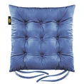 Dwustronna welwetowa poduszka siedziskowa na krzesło z dziewięcioma pikowaniami - 40 x 40 x 6 cm - niebieski 2