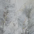 Obraz LIŚCIE BANANOWCA ręcznie malowany na płótnie - 90 x 120 cm - szary 2