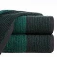 Ręcznik LEON z żakardowym wzorem w paski - 50 x 90 cm - czarny 1