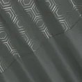Zasłona DAFNE z gładkiej matowej tkaniny z ozdobnym pasem z geometrycznym srebrnym nadrukiem w górnej części - 140 x 250 cm - grafitowy 5