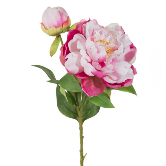 PIWONIA/PEONIA - kwiat sztuczny dekoracyjny z płatkami z jedwabistej tkaniny - ∅ 13 x 66 cm - amarantowy