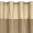 Zasłona ELEN z welwetu z ozdobnym pasem z jasnozłotym nadrukiem geometrycznym w górnej części - 140 x 250 cm - beżowy 6