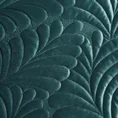 EUROFIRANY PREMIUM narzuta  z  welwetu pikowana metodą tradycyjnego szycia, wzór liści - 170 x 210 cm - ciemnoturkusowy 4
