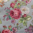 Obrus gobelinowy zdobiony tkanym motywem kwiatowym - 100 x 100 cm - popielaty 8