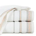 Ręcznik POLA z żakardową bordiurą zdobioną stebnowaniem - 50 x 90 cm - biały 1