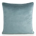 Poszewka GAJA 2 z welwetu o delikatnym połysku z ozdobną lamówką - 60 x 60 cm - ciemnoniebieski 1