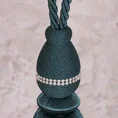 Dekoracyjny sznur do upięć z chwostem zdobiony drobnymi kryształkami - 75 cm - ciemnoturkusowy 3