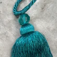Dekoracyjny sznur do upięć z chwostem i koralikiem - 60 cm - turkusowy 3