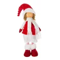 Figurka świąteczna DOLL lalka w zimowym stroju z miękkich tkanin - 16 x 10 x 52 cm - biały 1