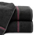 Klasyczny ręcznik BAMBO z paskiem - 50 x 90 cm - czarny 1