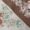 Obrus z grubszej tkaniny gobelinowej z nicią szenilową z motywem kwiatów - 140 x 180 cm - popielaty 6