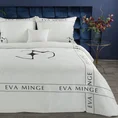 EVA MINGE Komplet pościeli SILK z makosatyny najwyższej jakości satyny bawełnianej z nadrukiem logo - 220 x 200 cm - biały 1