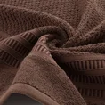 Ręcznik bawełniany ROSITA o ryżowej strukturze z żakardową bordiurą z geometrycznym wzorem, brązowy - 70 x 140 cm - brązowy 5