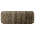 Ręcznik klasyczny podkreślony żakardową bordiurą w pasy - 70 x 140 cm - brązowy 3