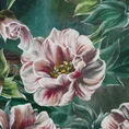 Zasłona PALMERA z miękkiego welwetu z motywem malowanych kwiatów z efektem 3D - 140 x 270 cm - zielony 16