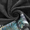 EWA MINGE Ręcznik CARLA z bordiurą zdobioną fantazyjnym nadrukiem - 70 x 140 cm - czarny 5