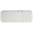 Puszysty ręcznik JESSI z fakturą wytłaczanej krateczki i welurową bordiurą - 50 x 90 cm - biały 3