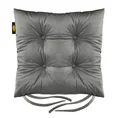 Dwustronna welwetowa poduszka siedziskowa na krzesło z czterema pikowaniami, gramatura 260 g/m2 - 40 x 40 x 8 cm - grafitowy 2