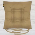 ADORE dwustronna welurowa poduszka siedziskowa na krzesło z czterema pikowaniami, gramatura 195 g/m2 - 40 x 40 x 8 cm - jasnobrązowy 1