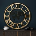 Dekoracyjny zegar ścienny z mapą - 60 x 5 x 60 cm - czarny 6