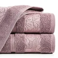 EUROFIRANY CLASSIC Ręcznik SYLWIA 1 z żakardową bordiurą tkaną w ornamentowy wzór - 70 x 140 cm - liliowy 1