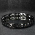 Okrągła taca dekoracyjna HANA 2 z lustrzanym blatem i metalowym obrzeżem z kryształami w stylu glamour - ∅ 32 x 6 cm - czarny 1