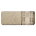Ręcznik HOLLY 01 świąteczny z żakardową bordiurą  w kratę i haftem ze śnieżynkami - 50 x 90 cm - jasnobeżowy 3