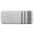 Ręcznik MERY bawełniany zdobiony bordiurą w subtelne pasy - 70 x 140 cm - srebrny 3