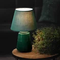 Lampka stołowa KARLA na ceramicznej stożkowej podstawie z abażurem z matowej tkaniny - ∅ 25 x 40 cm - ciemnozielony 5