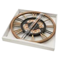 Duży dekoracyjny zegar ścienny z rzymskimi cyframi i  kołami zębatymi, styl retro, 50 cm średnicy - 50 x 6 x 50 cm - czarny 3