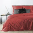 EUROFIRANY NOVA Komplet pościeli z wysokiej jakości satyny bawełnianej jednokolorowy - 220 x 200 cm - czerwony 1
