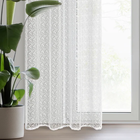Firana ELLISSA z siateczki nie wymagająca prasowania - 140 x 250 cm - biały