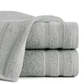Ręcznik ALINE klasyczny z bordiurą w formie tkanych paseczków - 50 x 90 cm - srebrny 1